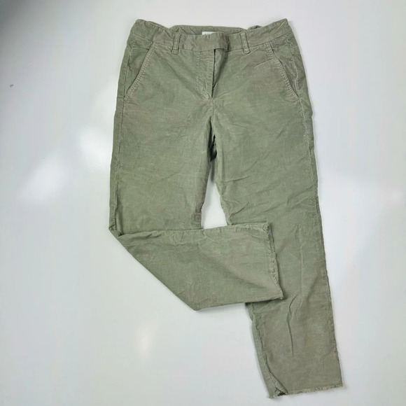 MASSCOB‎ Made In Spain Sage Green Corduroy Straight Leg Pants Size 6 - Picture 1 of 12